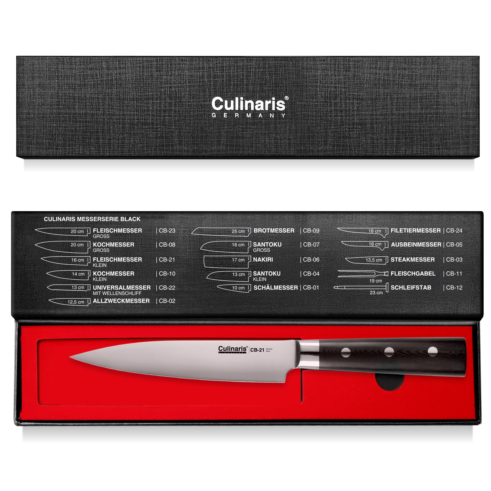 Fleischmesser, klein - Black Serie - 16 cm - CB-21 | Culinaris