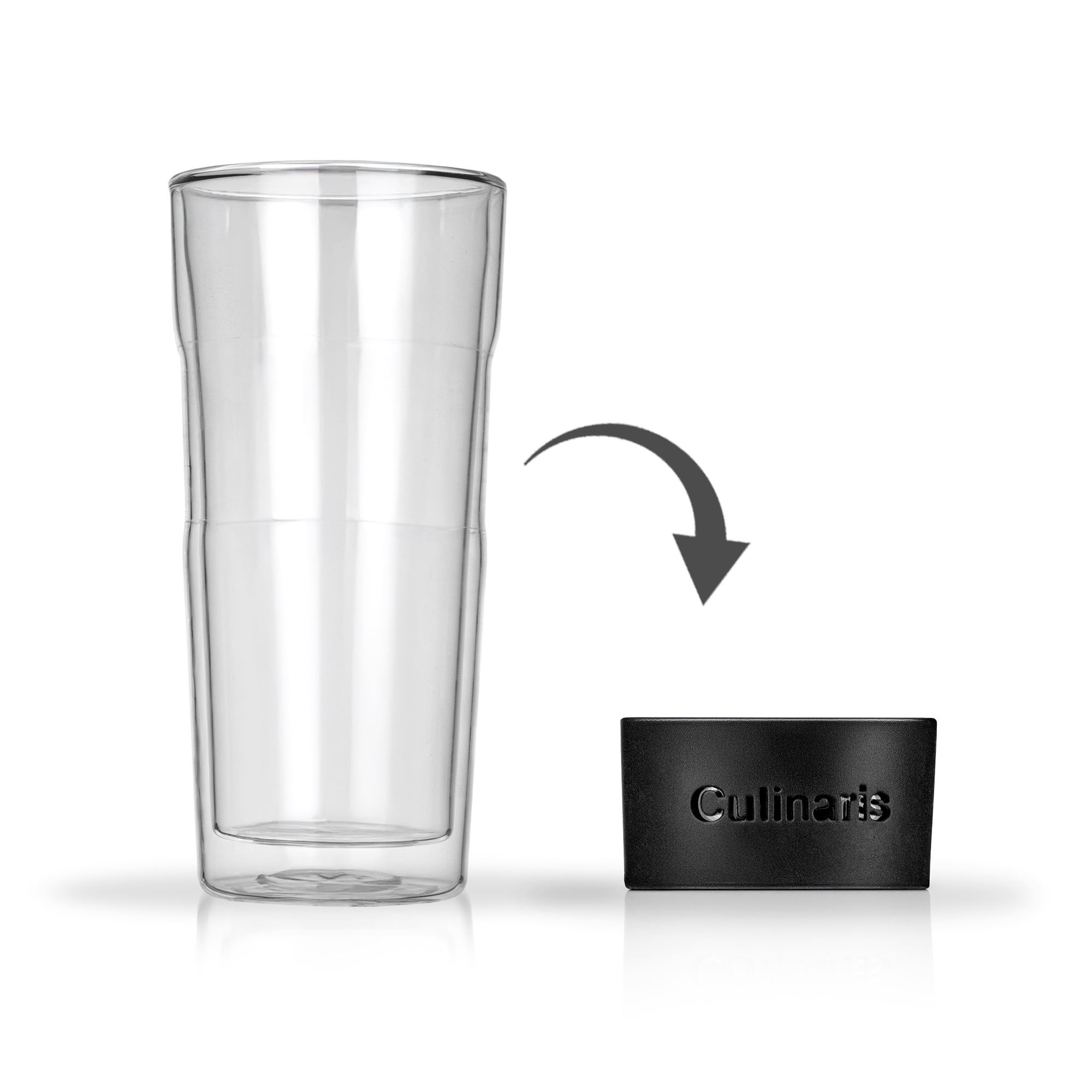 Glasmug - Portare - 420 ml - schwarz | Culinaris