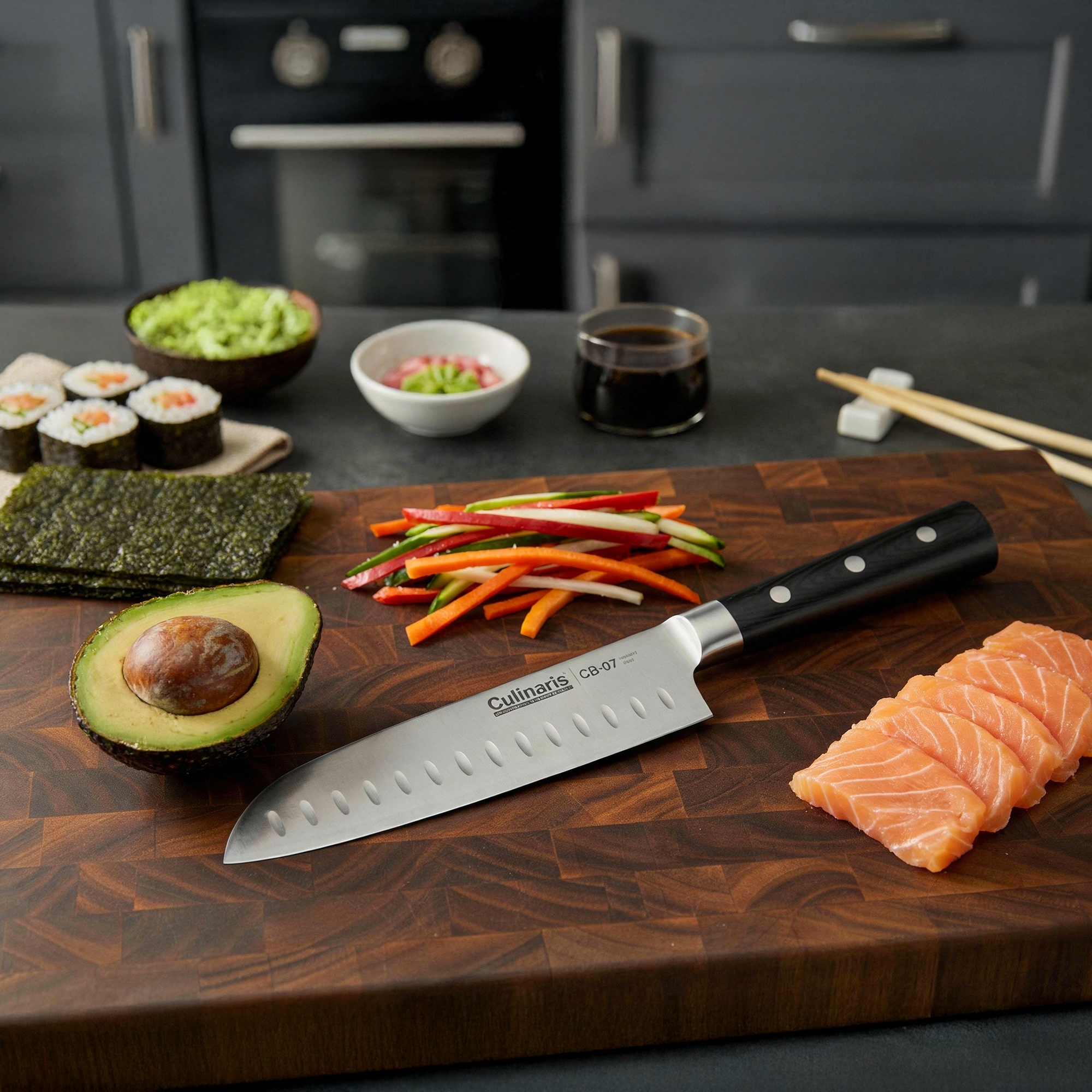 Santoku groß - Black Serie - 18 cm - CB-07 | Culinaris