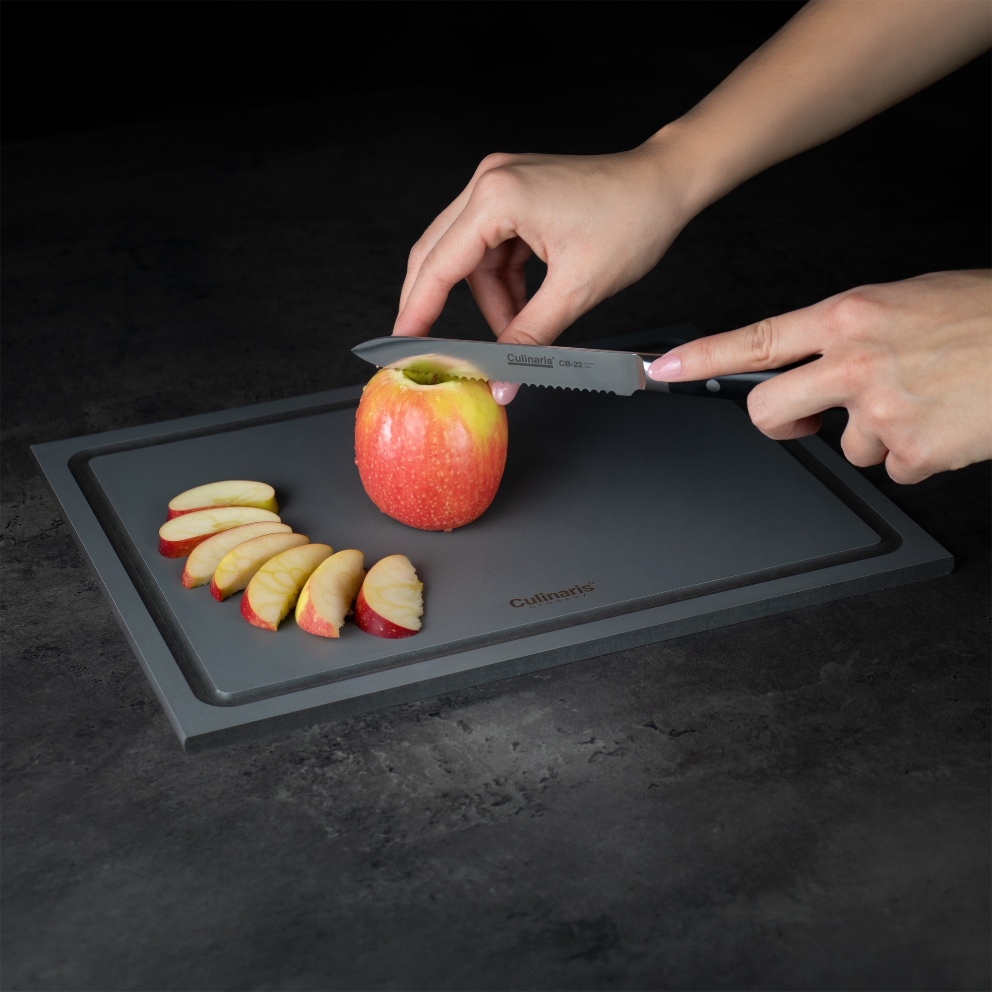 Schneidebrett NERO GRIGIO - 35 x 25 x 0,9 cm | Culinaris