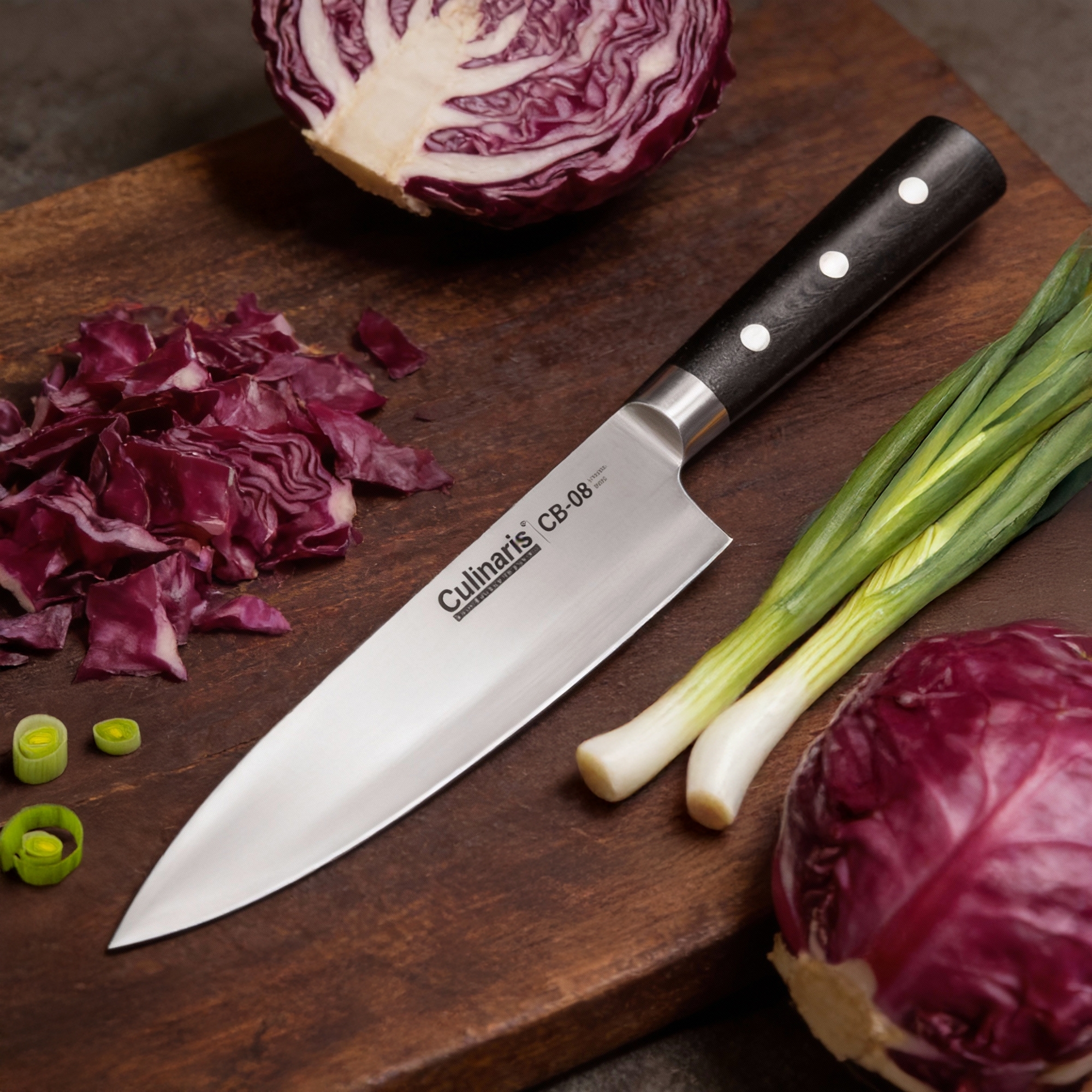 Kochmesser groß - Black Serie - 20 cm - CB-08 | Culinaris
