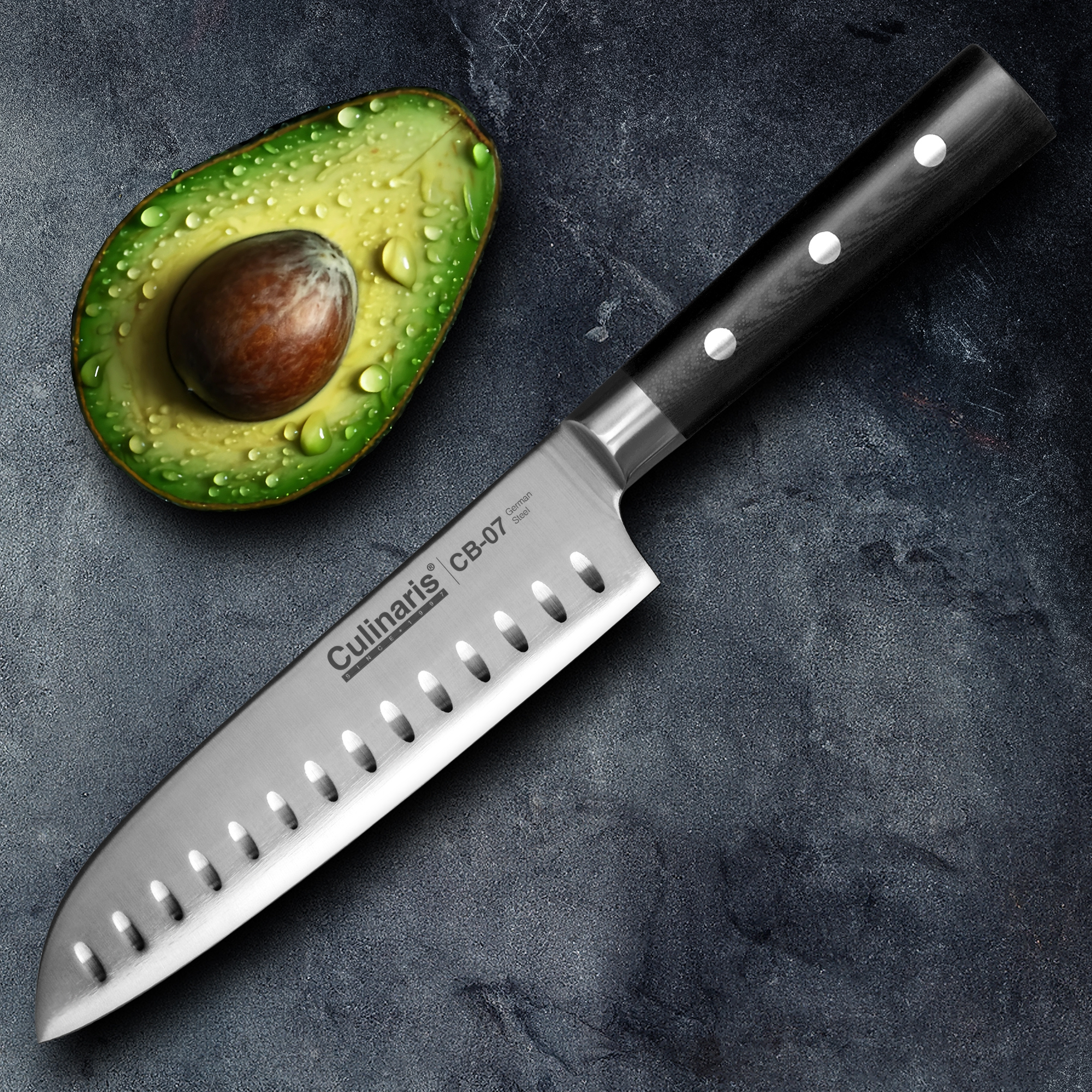 Santoku groß - Black Serie - 18 cm - CB-07 | Culinaris