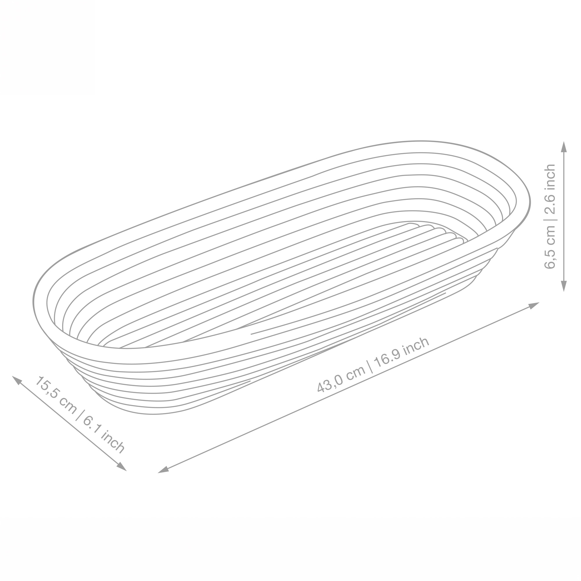 Gärkörbchen länglich - PADEIRO - 43 cm | Culinaris