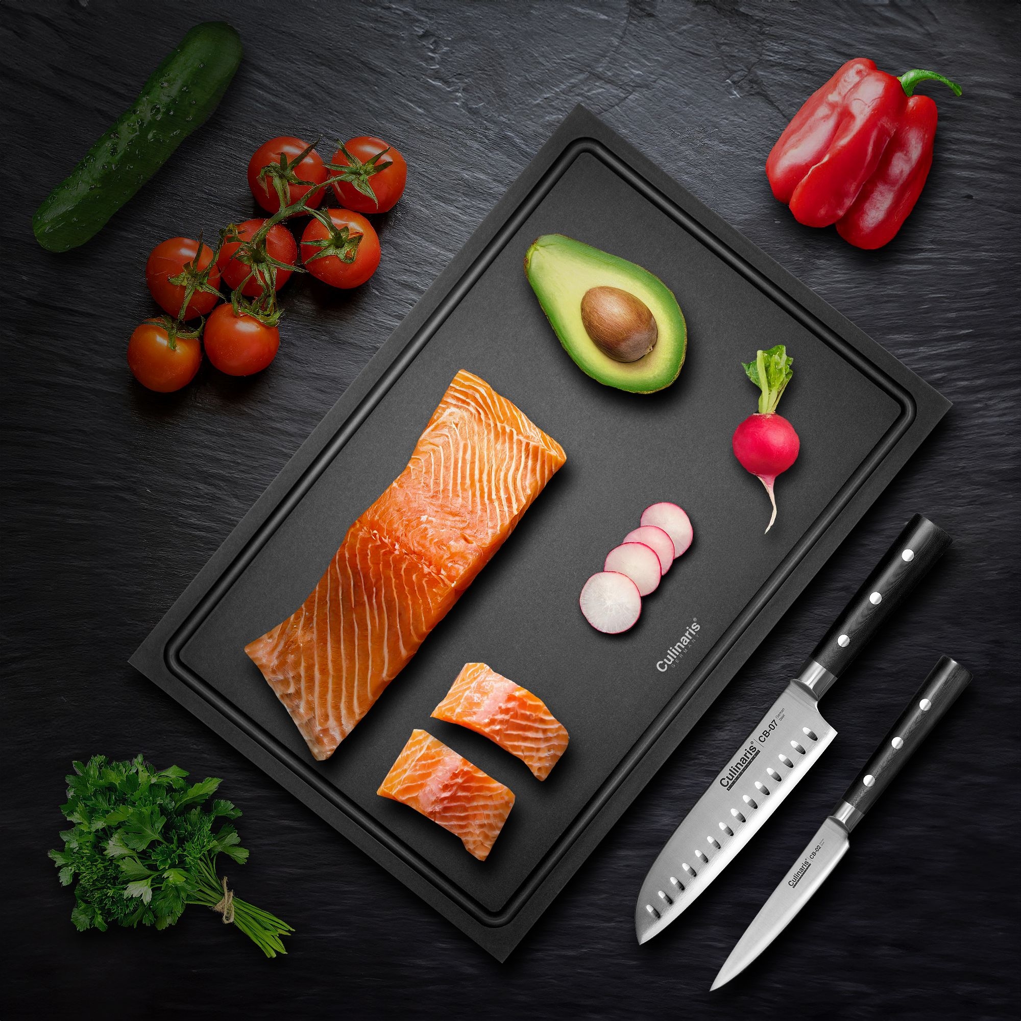 Schneidebrett NERO - 35 x 25 x 0,9 cm | Culinaris