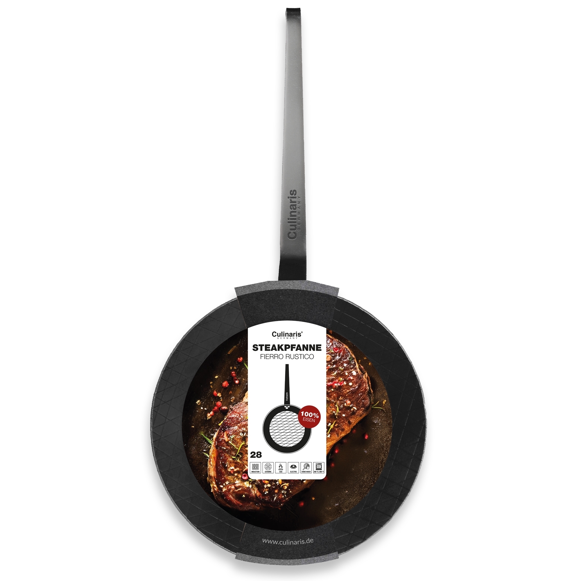 Steakpfanne - Fierro Rustico - 28 cm - Eingebrannt | Culinaris