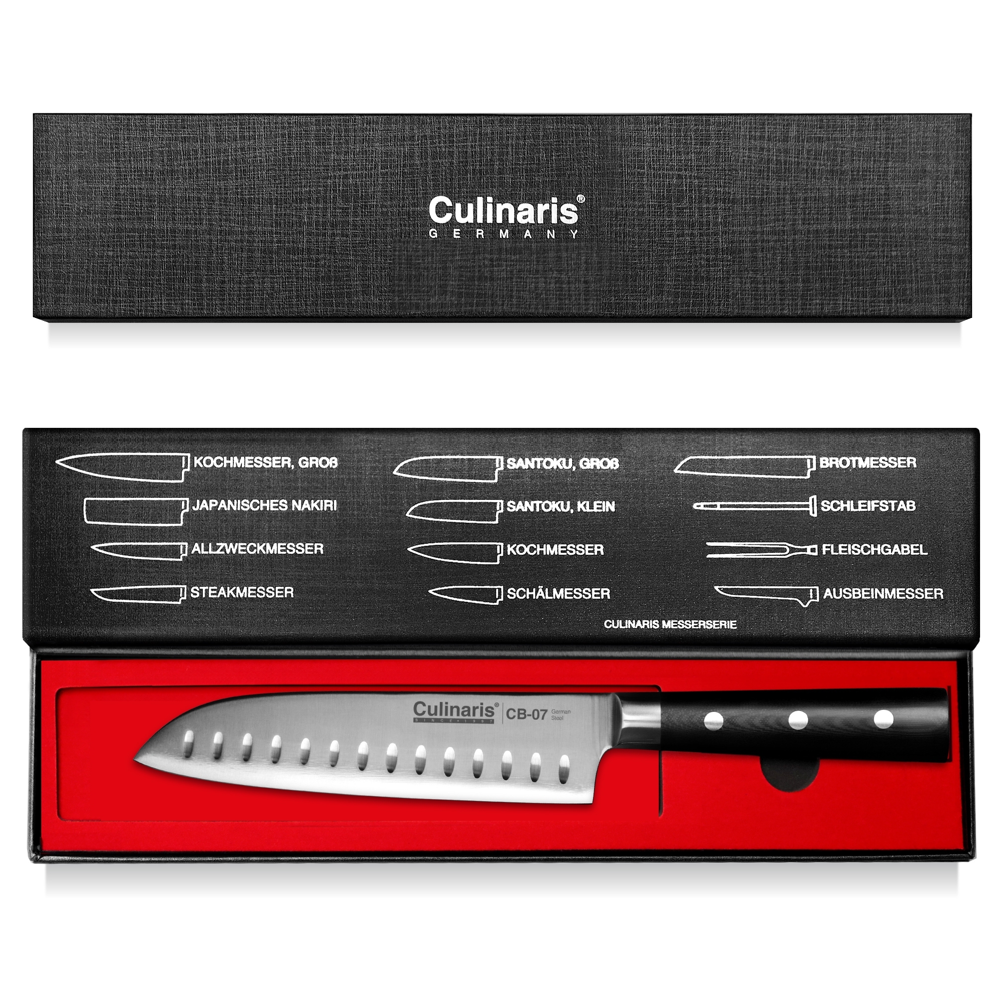 Santoku groß - Black Serie - 18 cm - CB-07 | Culinaris